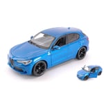 ALFA ROMEO STELVIO Q4 QUADRIFOGLIO V6 BITURBO 510hp 2017  BLUE 1:24 Burago