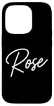 Coque pour iPhone 14 Pro Rose Nom Femme Mignon Fille Élégante Femme Amour Manuscrite