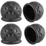 AGRISHOP 4X Cache Boule Attelage Caoutchouc Φ50mm Noir Couvercle de Boule D'attelage