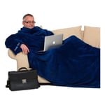 Snug Rug Deluxe Snuggie filt med ärmar Blå