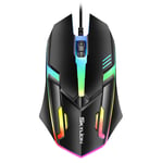 SKYLION F1 Filaire 3 Clés Souris Coloré Éclairage De Jeu et Bureau Pour Microsoft Windows et Apple IOS Système - Type Black #B