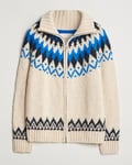 GANT Jacquard Zip Cardigan Cream