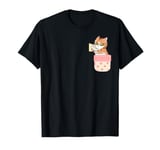 Cute Cat Karate In Pocket Cat Lover Cat Kitty In The Pocket T-Shirt