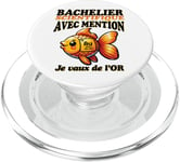 2025 Nouveau Bachelier étudiant Mention Science Poisson Or PopSockets PopGrip pour MagSafe