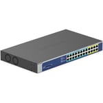 NETGEAR PoE Switch 24 Port Gigabit Ethernet Unmanaged Network Switch (GS524PP) - with 24 x PoE+ @ 300 W, Desktop or Rackmount, and Limited Lifetime Protection