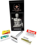 Razor Blades Club- Rasoir de sécurité à double tranchant Augustus | classique | Lot de 20 lames de rasoir en acier (Astra-Derby-Shark-Treet) Argent 1 unité (lot de 1)