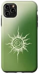 Coque pour iPhone 11 Pro Max Esthétique Vert Aura Soleil Étoiles Célestes Planète Astrologie