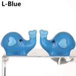 2pcs Micro Elephant Resin Ornaments Figurine L-blue