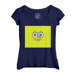 T-Shirt Femme Col Echancré Bob L Eponge Spongebob Squarepants Carre Jaune