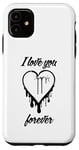 Coque pour iPhone 11 I LOVE YOU FOREVER – Cœur graffiti