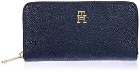 Tommy Hilfiger TH Emblem Large ZA AW0AW15181, Portefeuilles Femme, Bleu (Space Blue), OS