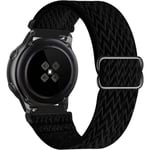 Nylon sportband, svart, 22 mm band kompatibel med Samsung Galaxy Watch Active 2(40mm/44mm)/ watch 3 41mm/ watch 42mm/växel S2 Classic