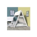 Le Quai Des Affaires - Lit cabane tipi 90x190 + 1 toile + 1 sommier / Blanc/ 200x104x131 - Blanc