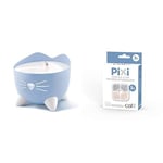 Cat it Pixi Fontaine à Eau pour Chat 2,5 L Bleu & Cat it Pixi Lot de 3 filtres de Rechange pour Fontaine 43721