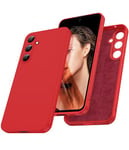 LeYi Coque pour Samsung Galaxy A55 5G, Housse de Protection en Souple Silicone Liquide, Etui Antichoc Cover Ultra Mince pour Samsung Galaxy A 55 5G - Rouge