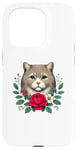 iPhone 15 Pro Roses Flowers Napoleon Cat Minuet Cat Case