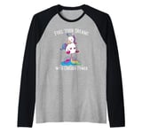 Fuel Your Dreams with Unicorn Power Funny Motivational Raglan Baseball Tee