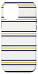 iPhone 12 mini White Navy Yellow Striped Girly Aesthetic Preppy Stripe Case