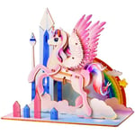 ESC WELT Licorne - Puzzle 3D Licorne - Puzzle Animal en Bois DIY - Casse-Tête Montessori - Kit d'Artisanat en Bois pour Enfants - Casse-tête en Bois - Cadeaux de Jouets pour Noël