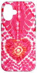 Coque pour iPhone 16 Style Tie Dye Rose Amour Méditation Zen Motif Cœur Boho