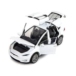 1/32 Tesla Model X 90d SUV Leksaksbilmodell Gjutna Metall Miniatyr Ljud & Ljus Drag tillbaka 1:32 Samlingspresent För Pojke Barn TESLA MODEL X White