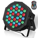 U`King RGB Par LED Batterie Rechargeable, Sans Fil 36 LED Lampe de Scene Exterieur avec Télécommande, Éclairage de Soirée Par 7 Modes D'éclairage pour DJ Disco Bars DJ Concerts Halloween Noël