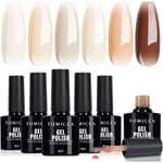 Nude Series Professionell UV-nagellack, 6 färger rosa shellac gel nagellack 8ML