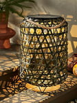 Very Home Criss Cross Aruba Weave Solar Rattan Lamp