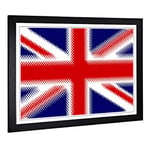 Big Box Art Framed Print of Union Jack British Flag (3) Design | Wall Art Picture | Home Decor for Kitchen, Living, Dining Room, Bedroom, Hallway, Office, Black, A2 / 24.5x18 Inch / 62x45cm