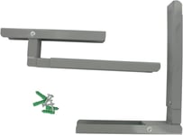 Universal Silver Finished Microwave Extendable Arm Brackets & Fixings Wall-Mount