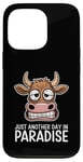 Coque pour iPhone 13 Pro Just Another Day In Paradise Cow Humour Sarcasme Femmes Hommes