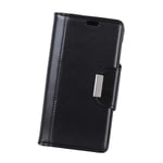 Mipcase Leather Phone Case Wallet Flip Fold Stand Cover Protective Phone Shell with Card Holder for HUAWEI P Smart (Black)