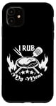 Coque pour iPhone 11 Texte amusant I Rub My Meat BBQ Dad Accessoire pour fumoir décalé