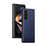 COQUE Étui pour Galaxy Z Fold 6 Cover, Motif Cuir de Crocodile, Mince en PC de Style Tout Compris, étui pour téléphone Portable Pliable à 180˚ pour Samsung Galaxy Z Fold 6 5G-Bleu