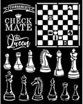 Stamperia International Thick Stencil Pochoir épais Alice Check Mate, Coloris Assortis, 20 x 25 cm