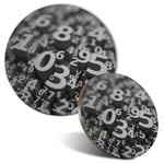 Mouse Mat & Coaster Set - BW - Number Art Maths Physics  #35091