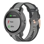 20 mm Stripe Weave nylon watch för Garmin Venu, Vivomove 3, Vivoactive 3, Forerunner 245 / 645 Grey