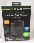 VELD Super-Fast 120W 4 Port GaN Desktop Gan Charger-Apple Samsung PD TYPE C