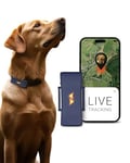 PAJ GPS Tracker for Dogs - Runaway Alarms + Worldwide Live Tracking - Battery Saving Mode Near Routers - Dog Recall - LED Lights - Waterproof (IP67) - fits every collar, Night Blue