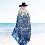 Mandala Microfiber Yoga Beach Towel Blue Green