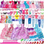 50 st/set Barbie dockklänningar skor smycken kläder accessoarer D