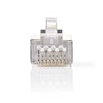 NEDIS Lot de 10 fiches RJ45 - Stranded STP CAT6 - Droit - Plaqué or - En PVC - Transparent - Sachet en plastique