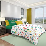 Homemania Bedding Technicolor-Double-with Fitted, Sheet and Pillowcase-Multi-Coloured Cotton, 240 x 280 cm, Multicolored