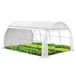 VOUNOT Serre de Jardin Tunnel 300x400x200cm en Acier Galvanisé PE Haute densité 140 g/m² 12m2 Anti-UV avec Zip Enroulables Idéale pour Toutes Saisons