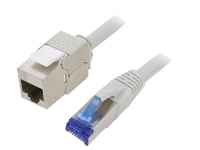 Cable reseau RJ45 male S-FTP 6a gris 25m