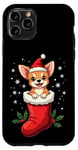 Coque pour iPhone 11 Pro Chihuahua Christmas Stocking Puppy Dog Lover Holiday