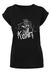 MERCHCODE Mp0000531-ladies Korn Cracked Glass T-Shirt, Noir, L Femmes