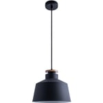 Suspension Lampe Salle à Manger Cuisine Lampe De Table à Manger Scandinave E27 Design u, Bois noir - Paco Home