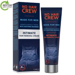 NO HAIR CREW Men's Intimate Hair Removal Cream 100ml Gentle Depilatory for Skin