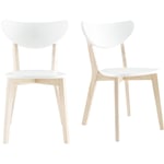 Chaises scandinaves blanc et bois clair (lot de 2) leena